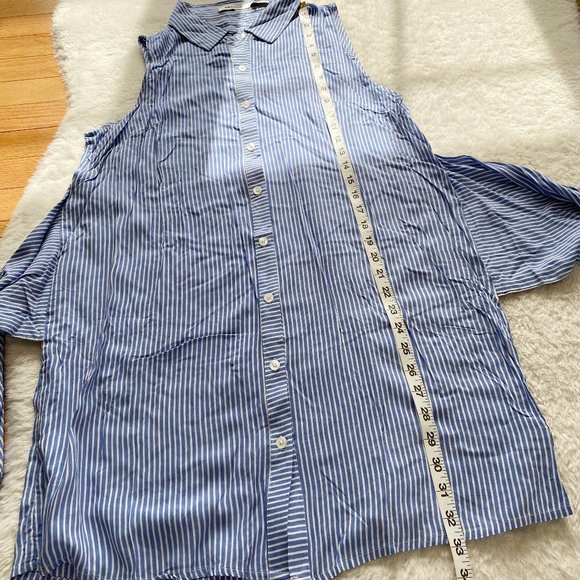 Mind Code NWOT Women's Sleeveless Stripes Tunic Shirt, Blue, Size S/L - Picture 11 of 11